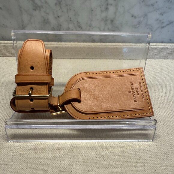 Louis Vuitton Vachetta Leather Luggage Tag & Poignet Set - Picture 1 of 2